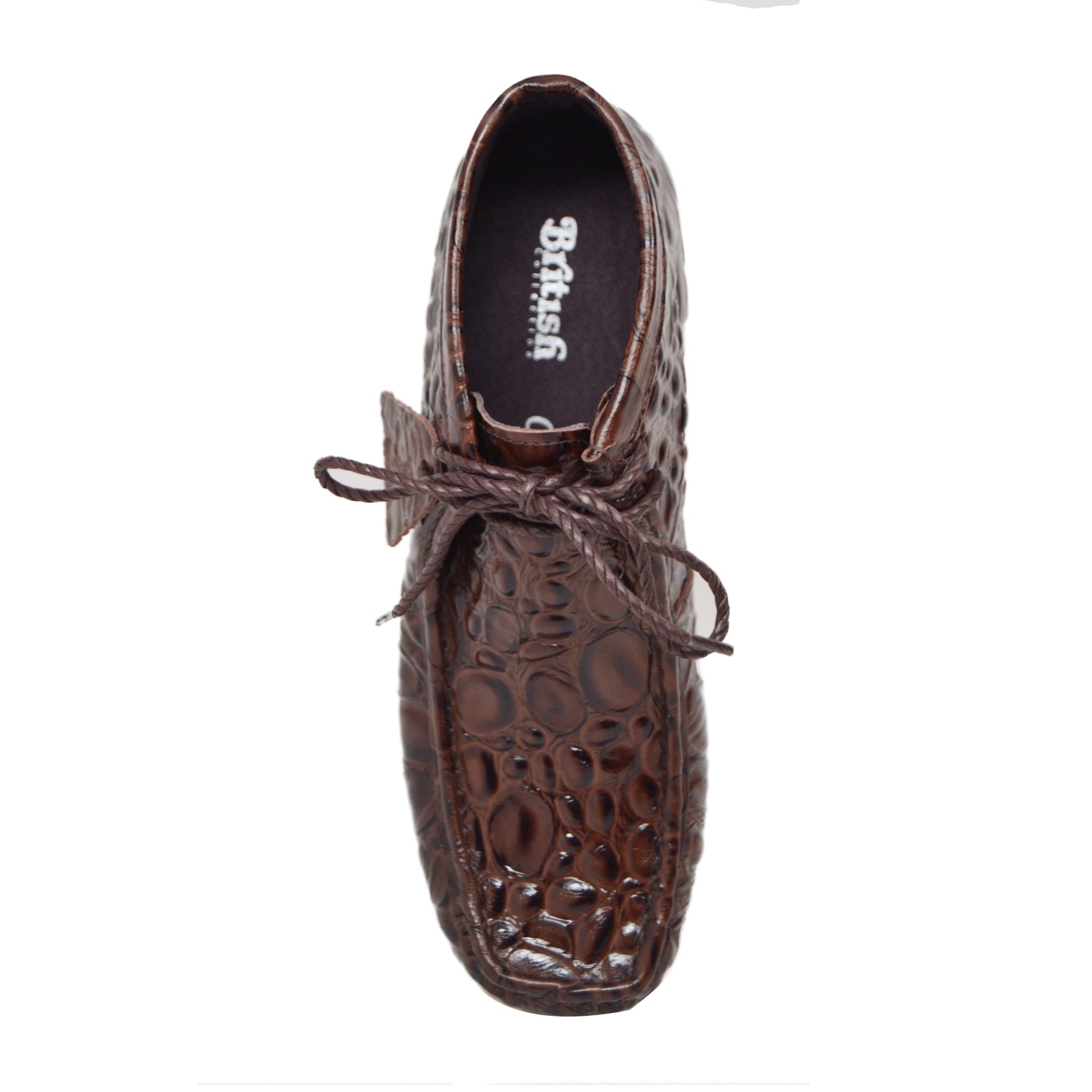 British Walkers Walker Men's Limited Edition Croc Leather Casual Shoes with Crepe Sole view 24