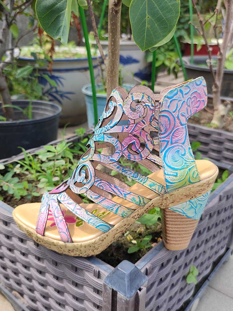 Simone Hand-painted Leathe Sandals – product view 7