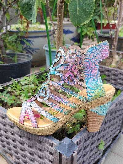 Simone Hand-painted Leathe Sandals