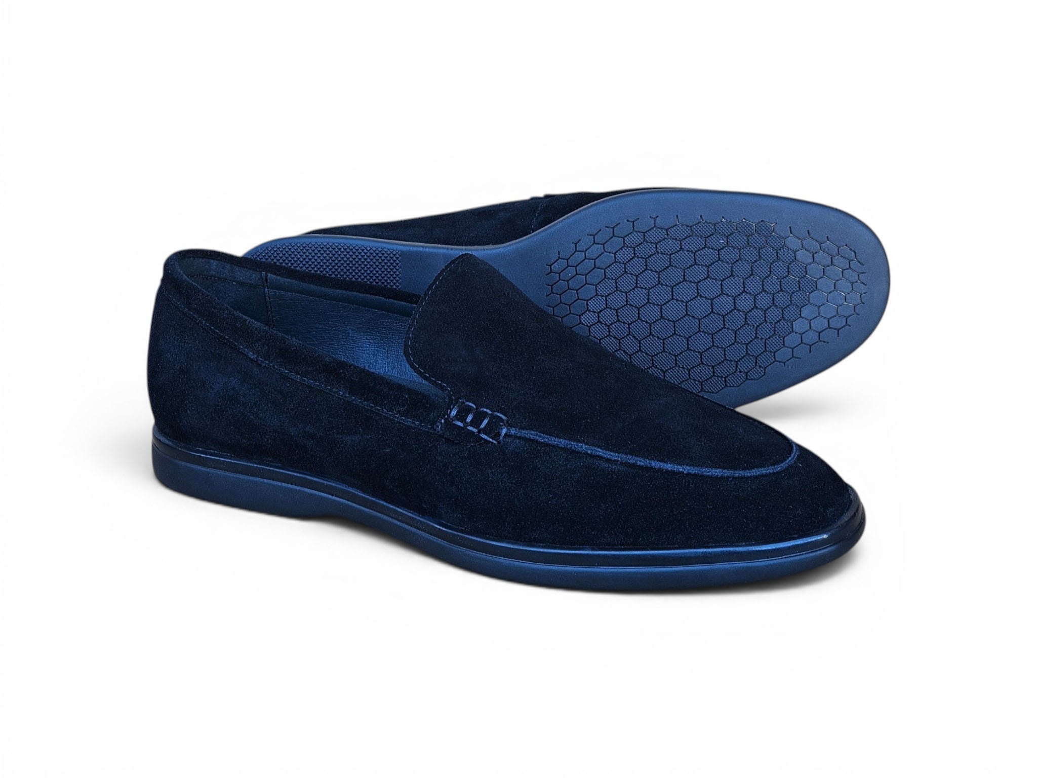 Carrucci Shoes Men's Supple Suede Loafer Slip On Lightweight Cushioned Footbed KS715 01S