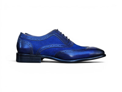 Carrucci Shoes Men's Wingtip Oxford Leather And Suede KS509 25SC