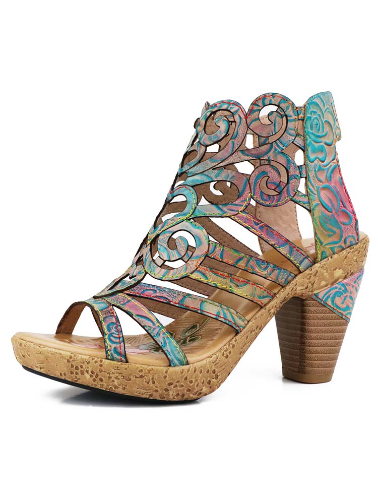 Simone Hand-painted Leathe Sandals – product view 1