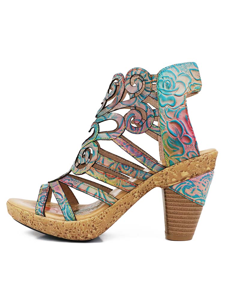 Simone Hand-painted Leathe Sandals – product view 3