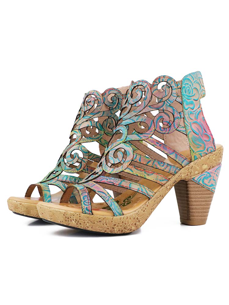 Simone Hand-painted Leathe Sandals – product view 2