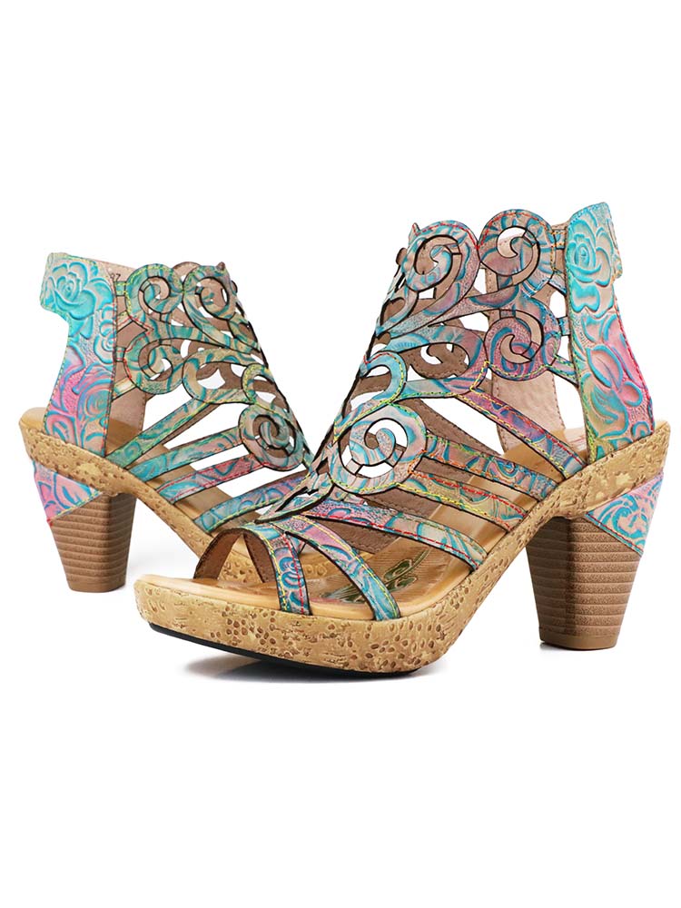 Simone Hand-painted Leathe Sandals – product view 5