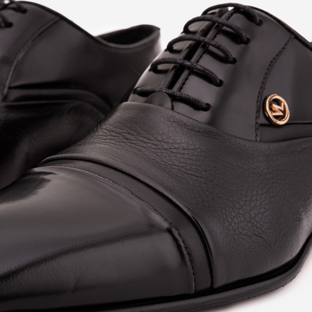 Vinci Leather The Rockwell Handmade Black Leather Cap Toe Men Oxford Shoe – product view 5