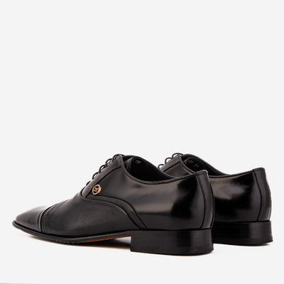 Vinci Leather The Rockwell Handmade Black Leather Cap Toe Men Oxford Shoe – product view 7