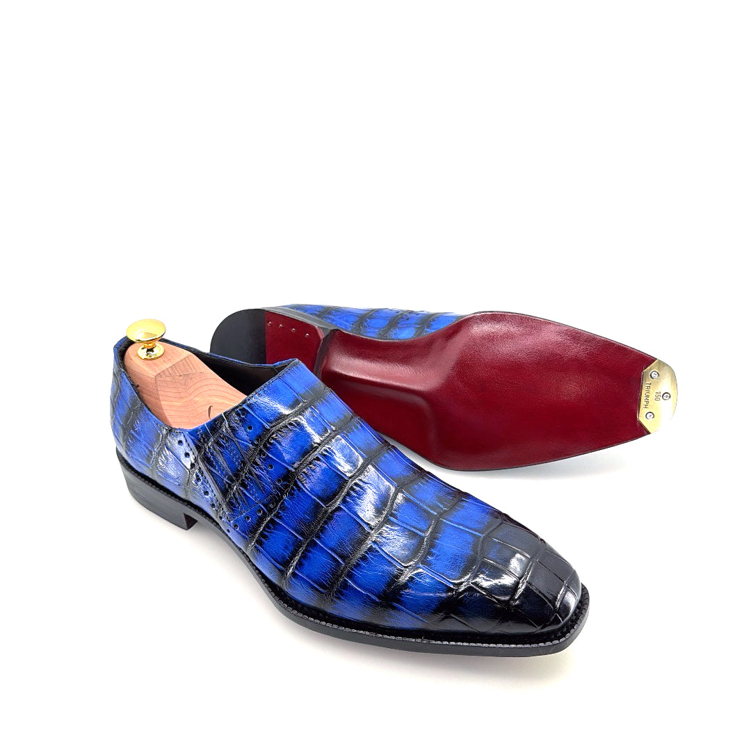C&E Fashions  Maurice Seattle Alligator Shoe Blue – product view 9