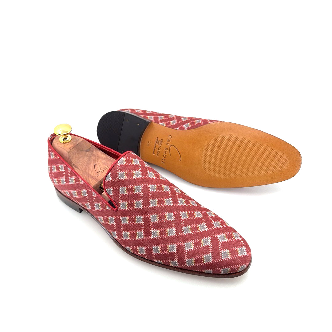 C&E Fashions  C Collection Printed Leather Loafer - Red – product view 9
