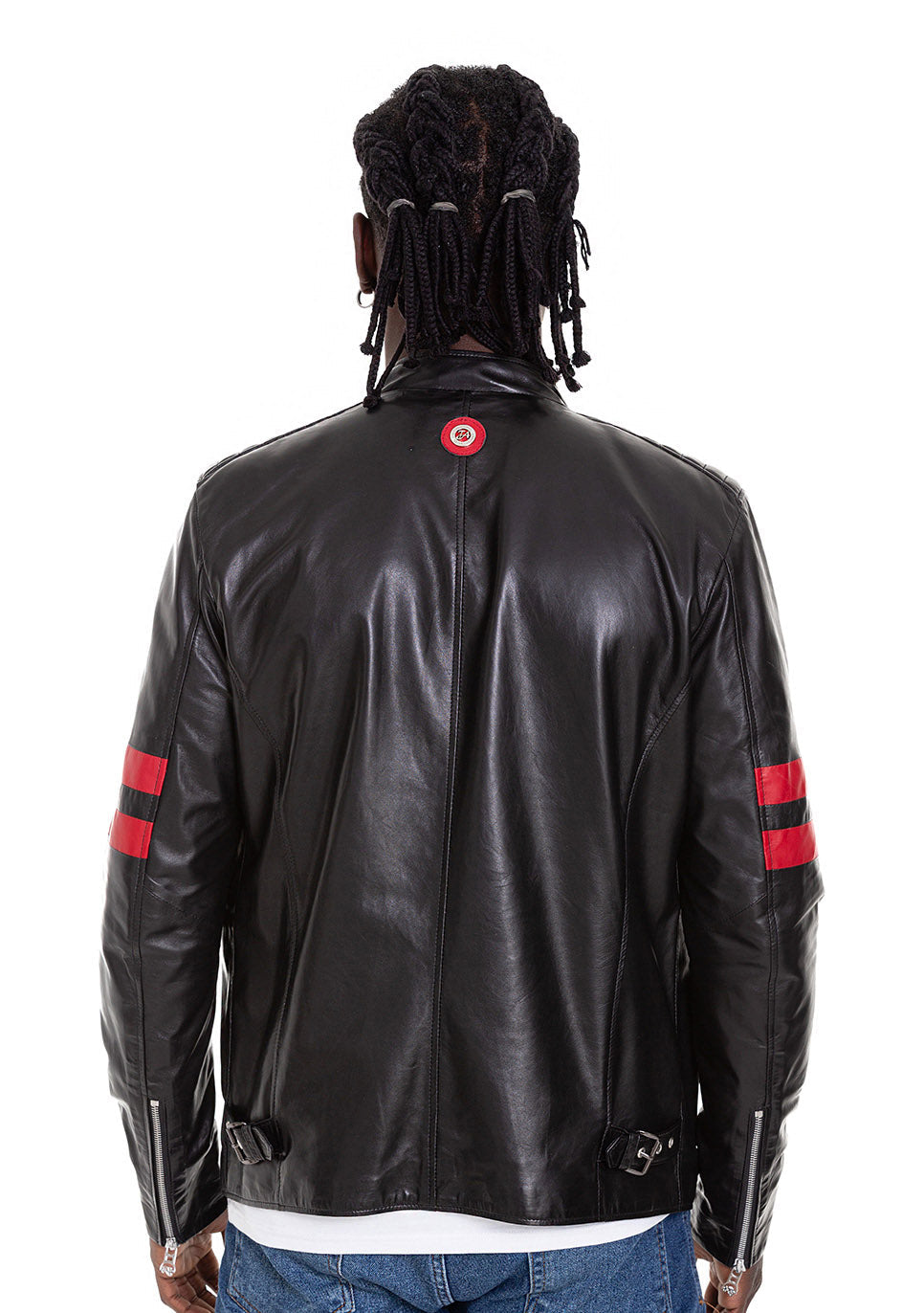 Vinci Leather The Urban Black Leather Men Jacket – product view 3