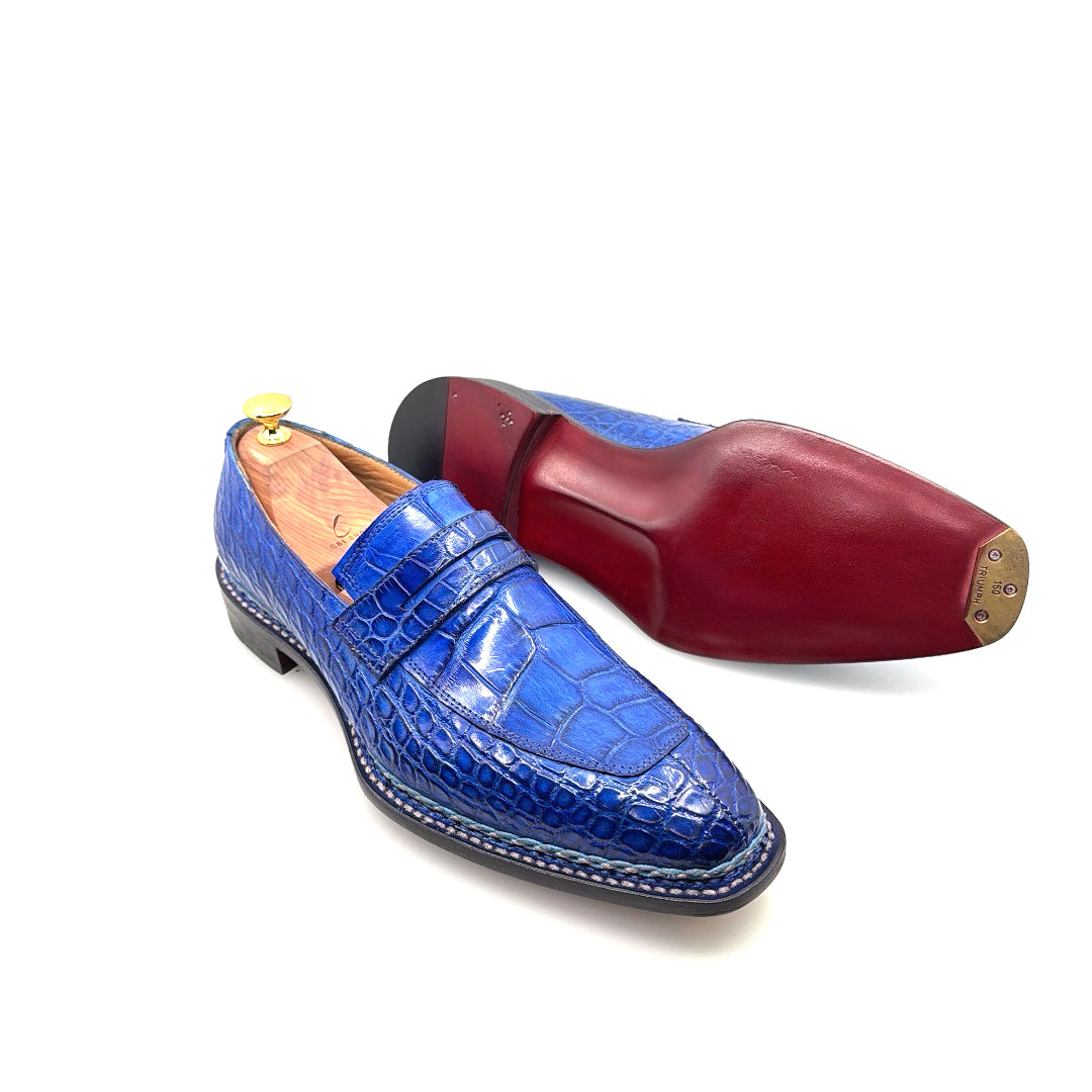 C&E Fashions  Maurice Carolina Custom Made Alligator Loafer - Cobalt Blue – product view 13