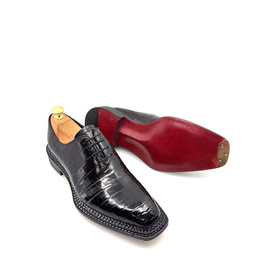 C&E Fashions  Maurice Philadelphia Custom Made Alligator Oxford - Black