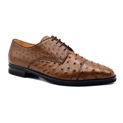 Zelli Italia Men's 23-538-BDY ANDREA Ostrich Quill Lace Up, Brandy