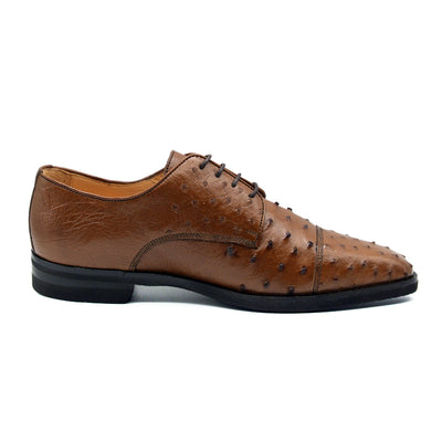 Zelli Italia Men's 23-538-BDY ANDREA Ostrich Quill Lace Up, Brandy