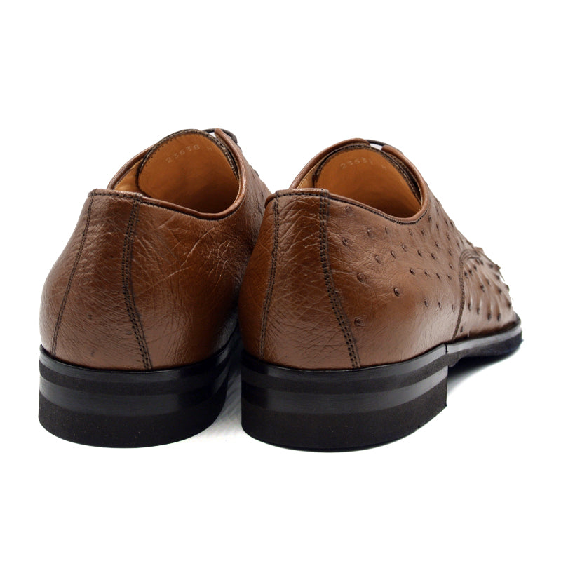 Zelli Italia Men's 23-538-BDY ANDREA Ostrich Quill Lace Up, Brandy