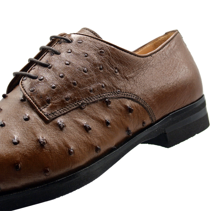 Zelli Italia Men's 23-538-BDY ANDREA Ostrich Quill Lace Up, Brandy