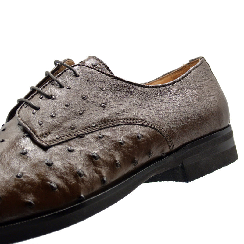 Zelli Italia Men's 23-538-BRN ANDREA Ostrich Quill Lace Up, Brown