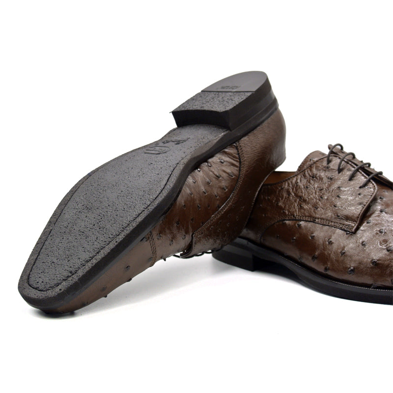 Zelli Italia Men's 23-538-BRN ANDREA Ostrich Quill Lace Up, Brown
