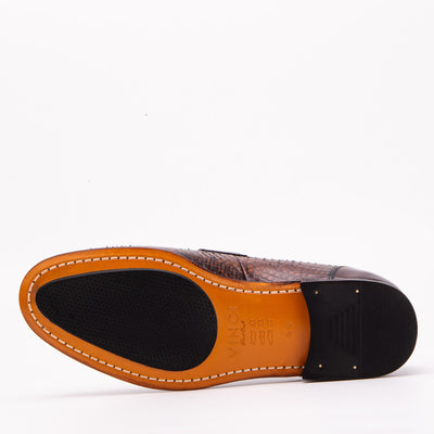 The Aurelio Brown Python & Baby Buffalo Leather Penny Loafer