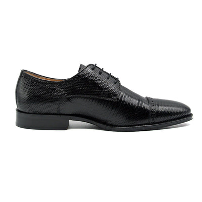 Zelli Italia Men's 24-526-BLK GIOVANNI Teju Lizard Lace Up, Black