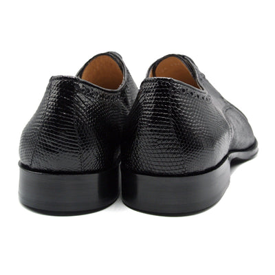 Zelli Italia Men's 24-526-BLK GIOVANNI Teju Lizard Lace Up, Black