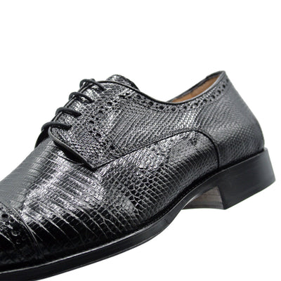 Zelli Italia Men's 24-526-BLK GIOVANNI Teju Lizard Lace Up, Black