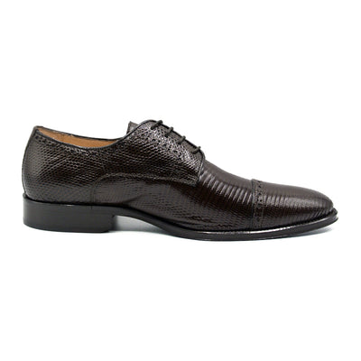 Zelli Italia Men's 24-526-BRN GIOVANNI Teju Lizard Lace Up, Dark Brown