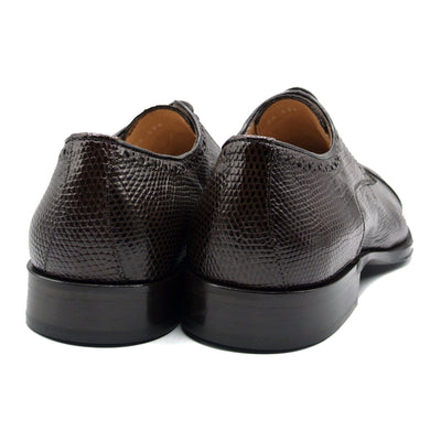 Zelli Italia Men's 24-526-BRN GIOVANNI Teju Lizard Lace Up, Dark Brown