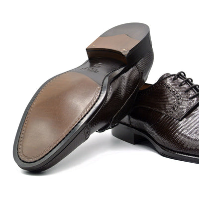 Zelli Italia Men's 24-526-BRN GIOVANNI Teju Lizard Lace Up, Dark Brown