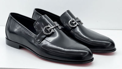 C Collection Leather Loafer - Black
