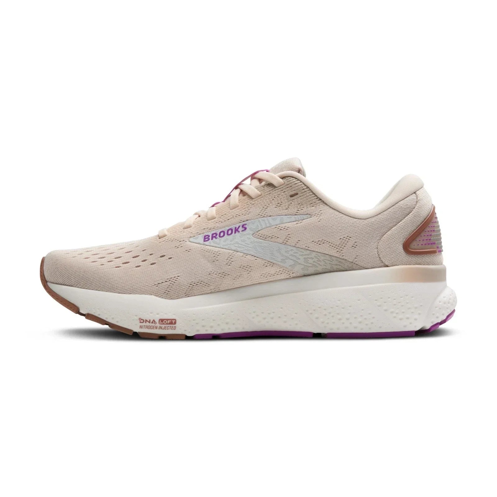 Brooks Ghost 16 Women's Sneakers — Almond Peach/Coconut/Purple Running