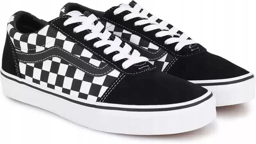 Vans Ward Checkered Men's Sneakers — Black/White Suede