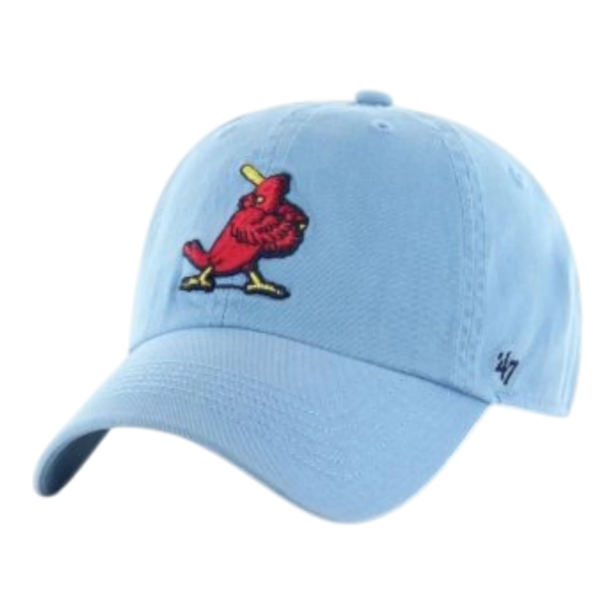 47 Brand Clean Up St. Louis Cardinals Cooperstown Strapback Hat — Columbia Blue Adjustable Cap – product view 1