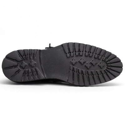Zelli Italia Men's 26-224-BLK CAMPO Sueded Goatskin Lace Up with Wax Finish, Black