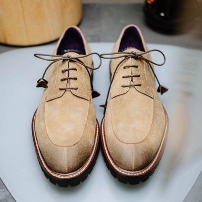 Zelli Italia Men's 26-224-OAK CAMPO Sueded Goatskin Lace Up with Wax Finish, Oak