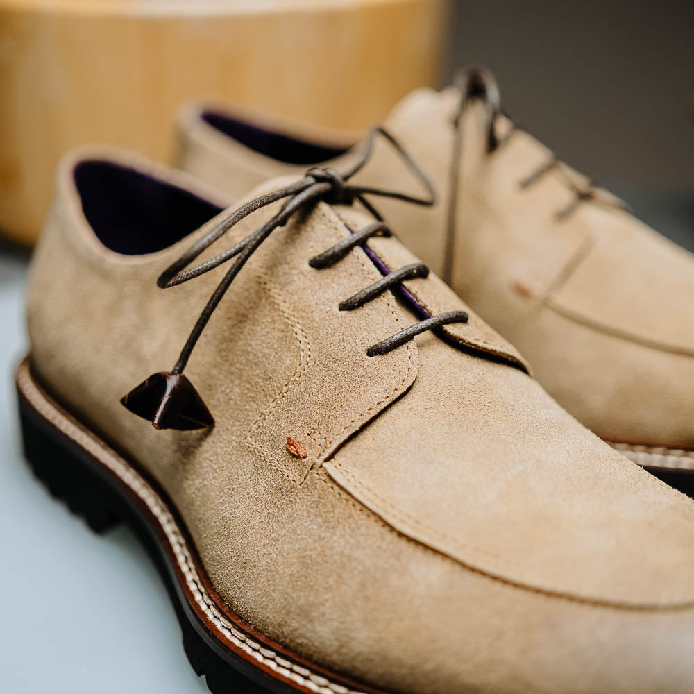 Zelli Italia Men's 26-224-OAK CAMPO Sueded Goatskin Lace Up with Wax Finish, Oak