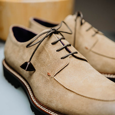 Zelli Italia Men's 26-224-OAK CAMPO Sueded Goatskin Lace Up with Wax Finish, Oak