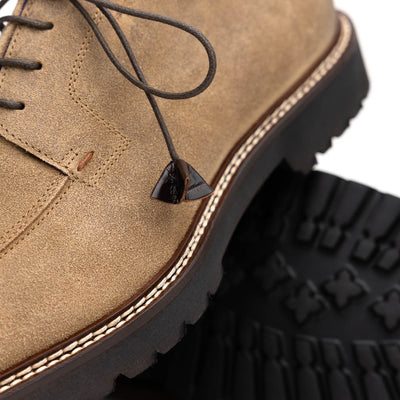 Zelli Italia Men's 26-224-OAK CAMPO Sueded Goatskin Lace Up with Wax Finish, Oak