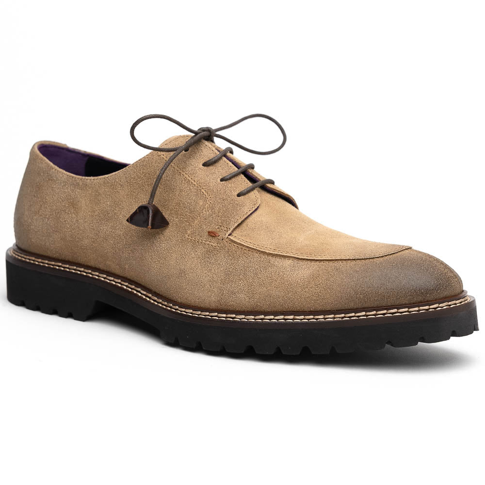 Zelli Italia Men's 26-224-OAK CAMPO Sueded Goatskin Lace Up with Wax Finish, Oak