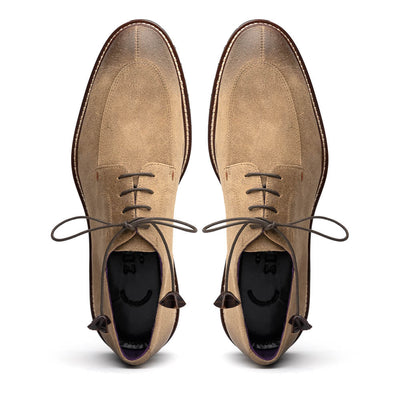 Zelli Italia Men's 26-224-OAK CAMPO Sueded Goatskin Lace Up with Wax Finish, Oak