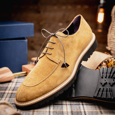 Zelli Italia Men's 26-220-TOB CAMPO Sueded Goatskin Lace Up, Tobacco