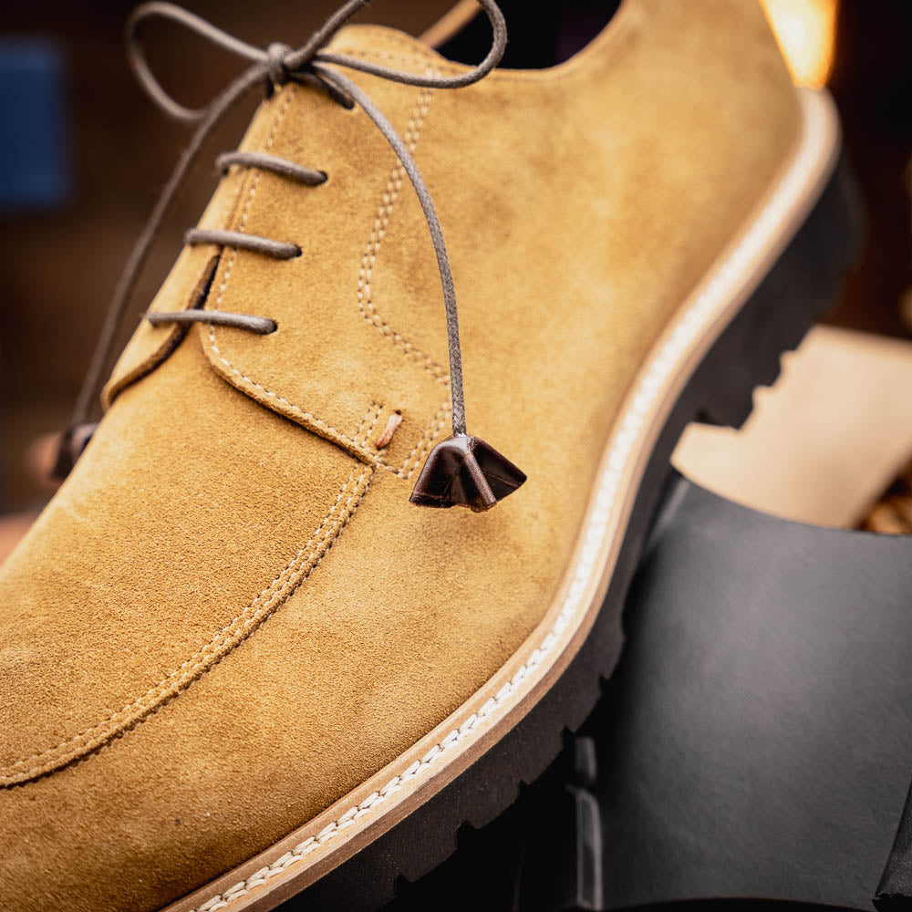 Zelli Italia Men's 26-220-TOB CAMPO Sueded Goatskin Lace Up, Tobacco