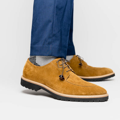 Zelli Italia Men's 26-220-TOB CAMPO Sueded Goatskin Lace Up, Tobacco