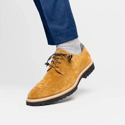 Zelli Italia Men's 26-220-TOB CAMPO Sueded Goatskin Lace Up, Tobacco