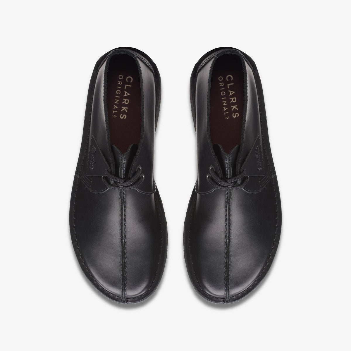 Clarks Originals Desert Trek Men's Black Leather 26113555 — top view