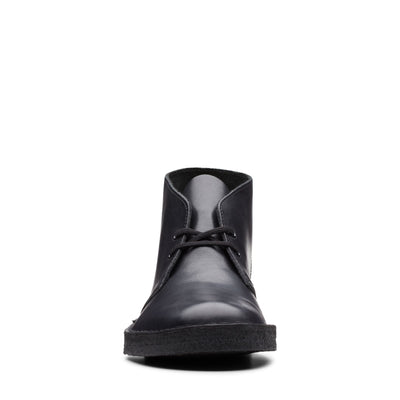 Clarks Originals Desert Boot - Polished Black Men's Polished Black 26144225 — rear view