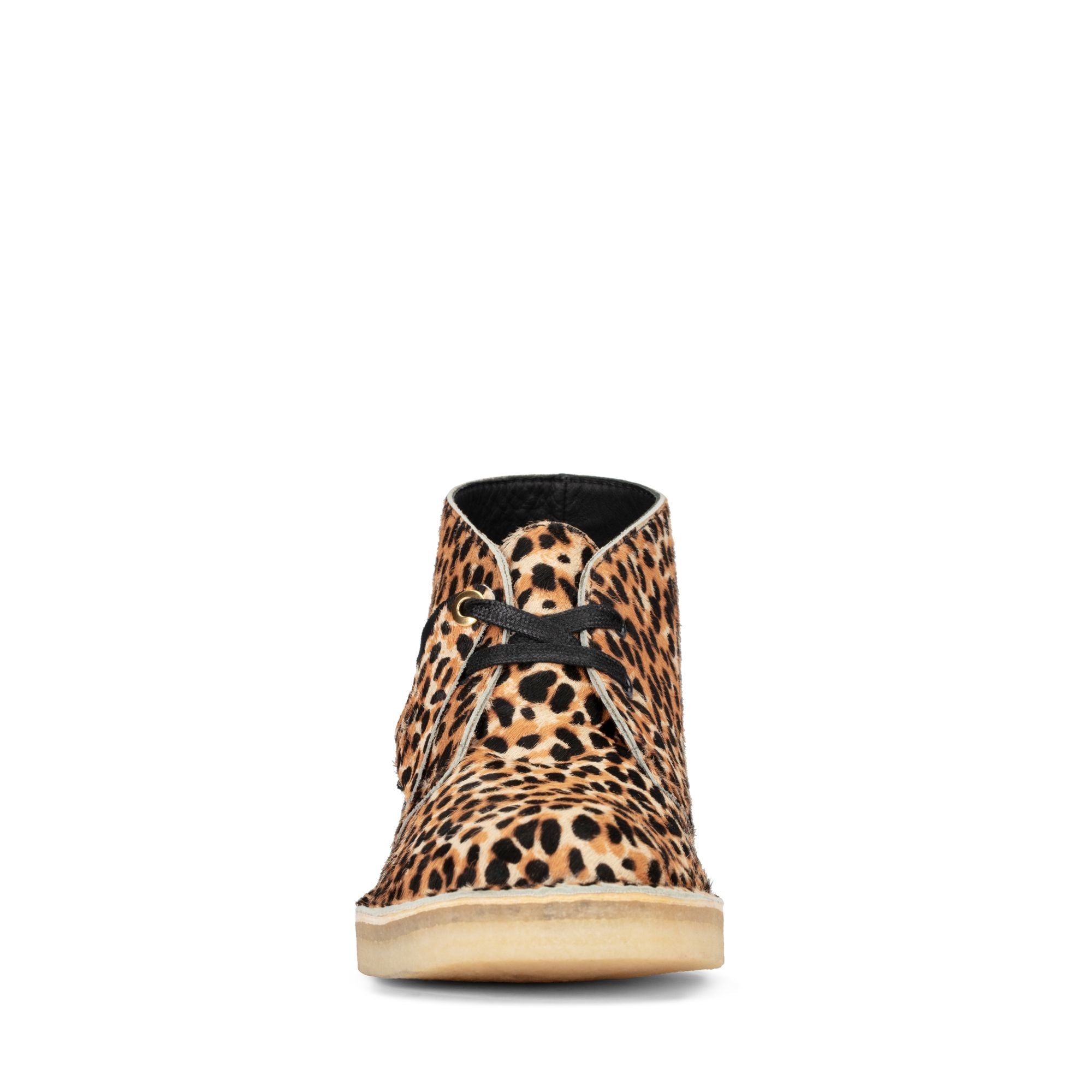 [26154161] WOMENS CLARKS DESERT BOOT LEOPARD PRINT PONY