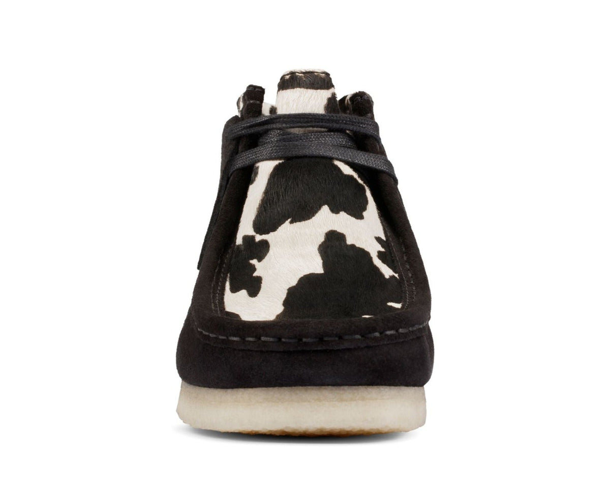 Clarks Originals Wallabee Boot Black Cow Print Men's Black / Cow 26154810 — rear view