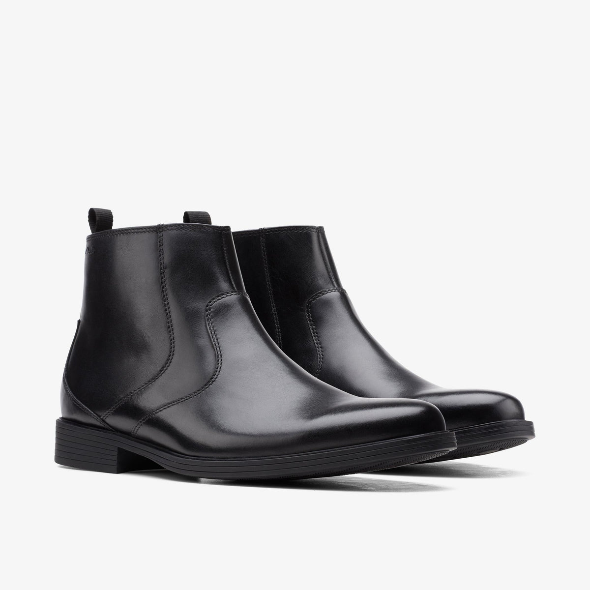 Clarks WHIDDON ZIP Men's Black Leather 26155039 — sole view
