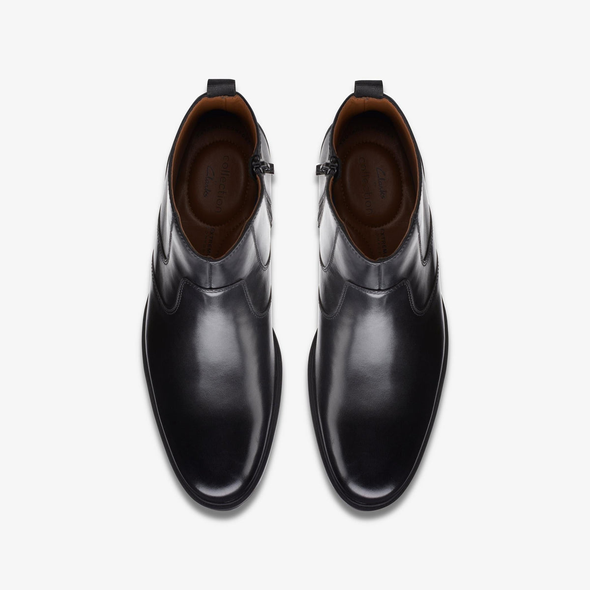 Clarks WHIDDON ZIP Men's Black Leather 26155039 — top view